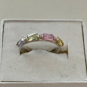 Amethyst, Peridot, Pink Topaz, Citrine 925 Sterling Silver ring, Size 6